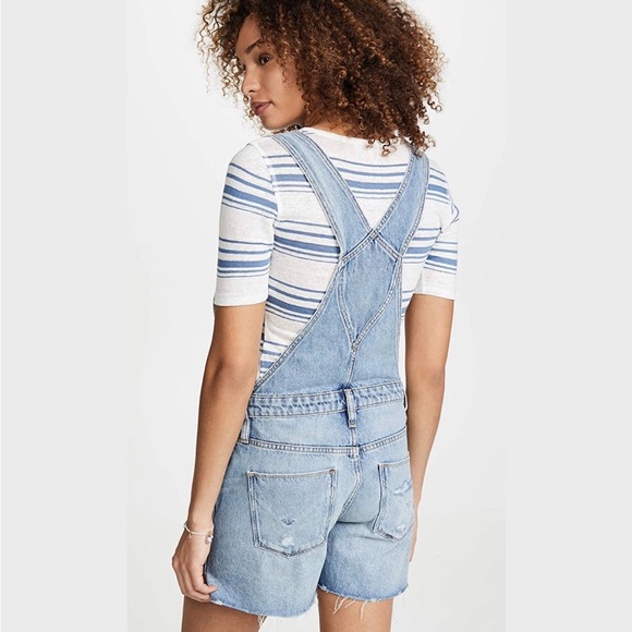 NWT Hudson Los Angeles Sloane Shortall Denim Overalls in Renewal Blue MSRP$245 - Picture 7 of 13